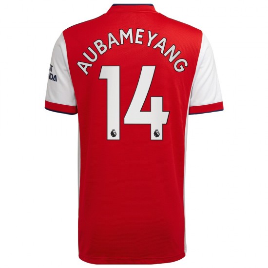 Camisola Arsenal Pierre-Emerick Aubameyang 14 Equipamento Primeiro 2021-2022 Manga Curta